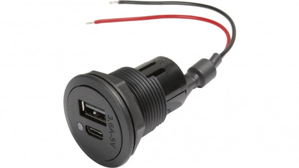 ProCar Power USB-C/A Doppelsteckdose 12-24VDC, Ausgang 5VDC, 3,6A